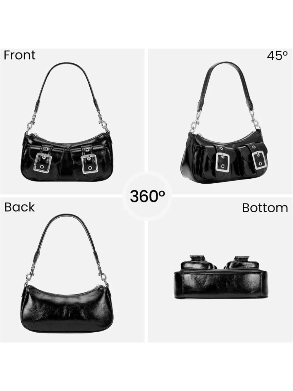 Trendy Y2K Leather Hobo Tote Shoulder Bag for Women - Everyday Crossbody Purse